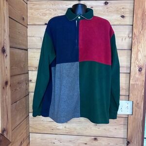 Vintage Colorblock Fleece Rugby Shirt Unisex XLarge Primary Christopher Rand